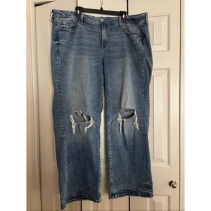 Torrid Perfect Wide Leg Vintage Stretch Distressed Jeans